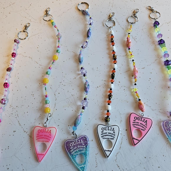 Ouija glass and crystal beaded Keychains. One of a kind. 12 different ones... - Picture 3 of 14